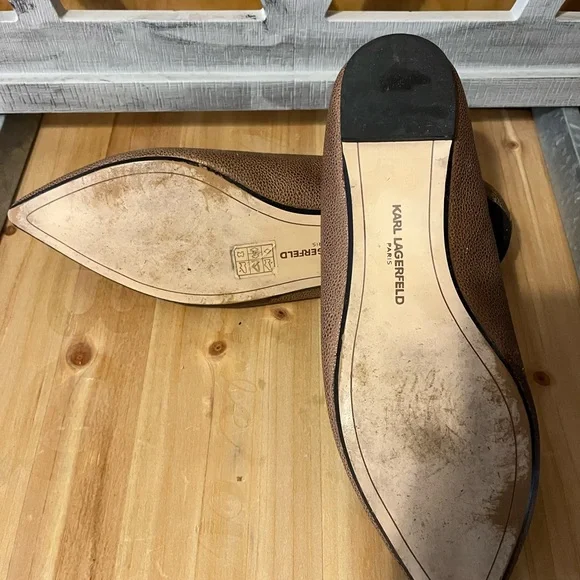 Karl Lagerfeld Metallic Brown Loafers - Picture 5 of 5